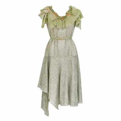 Miro Misljen Women's Gold / Green Gold Garden Dress In Multi