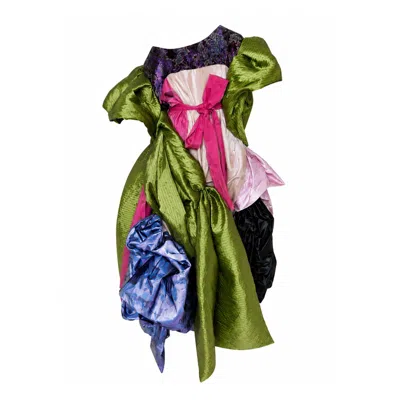 Miro Misljen Women's Green / Blue / White Versatile Antoinette Dress - One Size In Multi