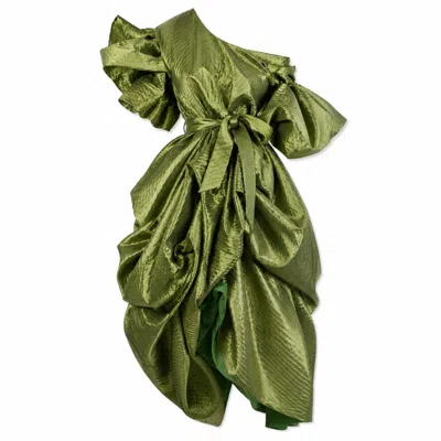 Miro Misljen Women's Green Verdant Reverie Sculptural Dress - One Size