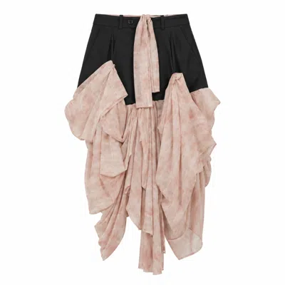 Miro Misljen Women's Pink / Black Illusion Skirt In Multi