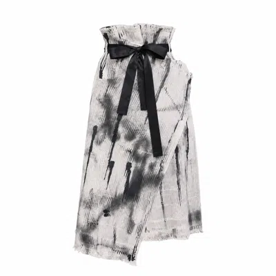 Miro Misljen Women's White / Black Street Art Graffit Skirt In Multi