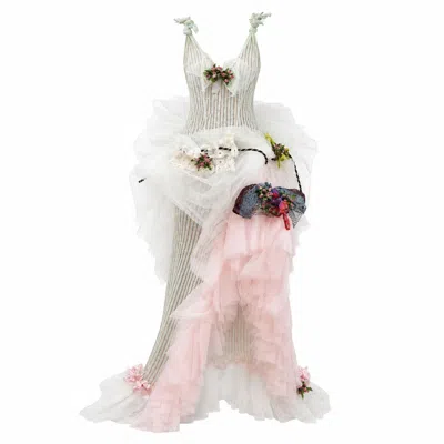 Miro Misljen Women's White Secret Garden Tulle Maxi Dress