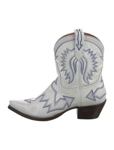 Pre-owned Miron Crosby Leather Patterned Western Boots In Multi