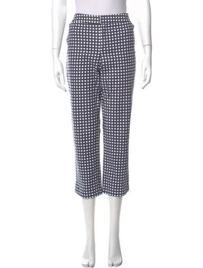 Pre-owned Miron Crosby Polka Dot Print Straight Leg Pants In Blue