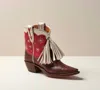 Miron Crosby Preloved Women's Little B Shorty Boot With Fringe In Brown