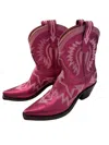 Miron Crosby Preloved Women's Maggie Metallic With White Stitching In Dark Pink