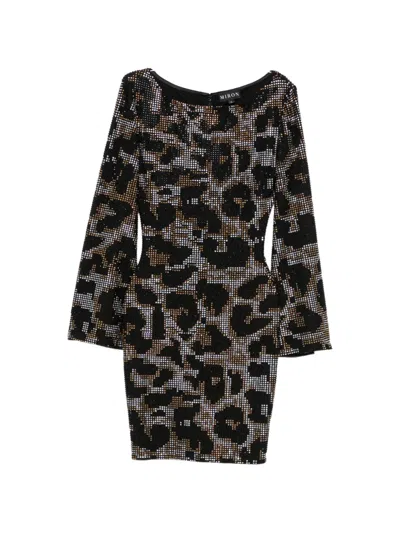 Miron Embellished Mini Dress In Black