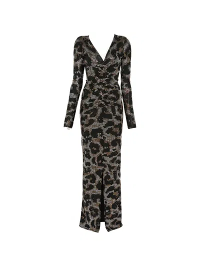 Miron Embellished Ruched Dress In Black