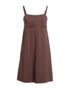 Mironcè Woman Mini Dress Brown Size S Viscose, Polyamide, Elastane In Brown