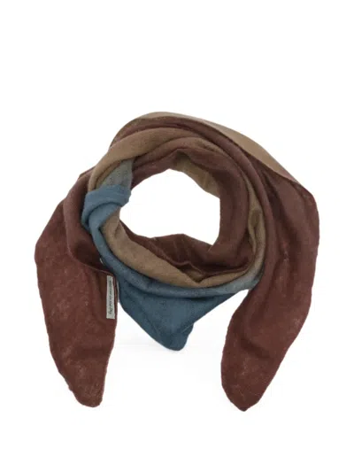 Mirror In The Sky Degrade-effect Open-knit Scarf In Brown