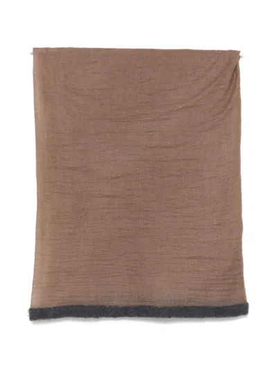 Mirror In The Sky Felted Cashmere Scarf In Brown