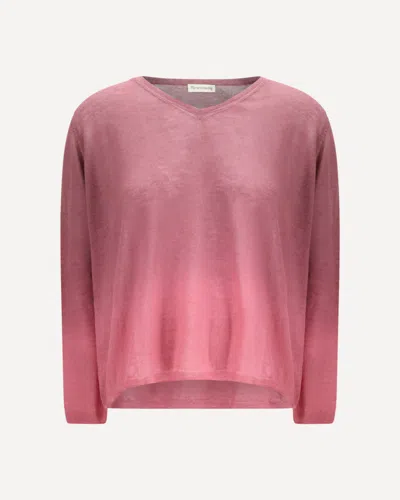 Mirror In The Sky Fine Cashmere V-neck Sweater In Purple