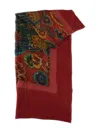 Mirror In The Sky Floral Scarf In Red