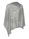 Mirror In The Sky Fringed Poncho In Flint