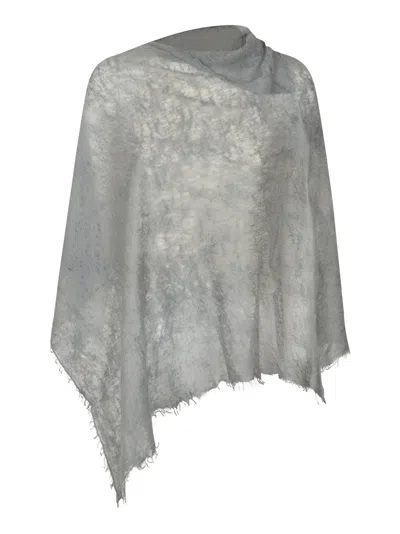 Mirror In The Sky Fringed Poncho In Flint
