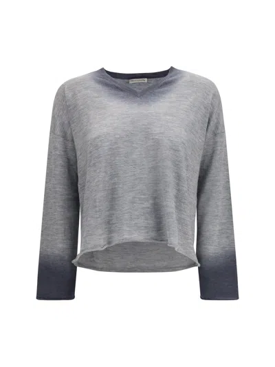 Mirror In The Sky Hand-dyed Cashmere Sweater In Gray
