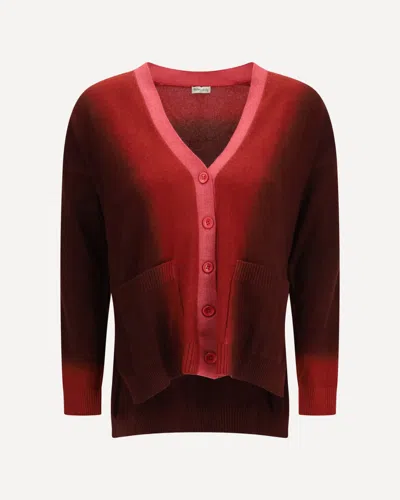 Mirror In The Sky Gradient Patch-pocket Cardigan In Brown