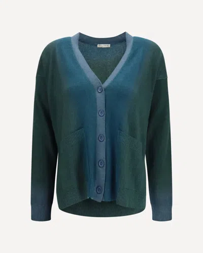Mirror In The Sky Gradient Cashmere Cardigan In Blue