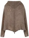 Mirror In The Sky Open Knitted Poncho In Coffee