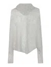 Mirror In The Sky Open Knitted Poncho In Grey