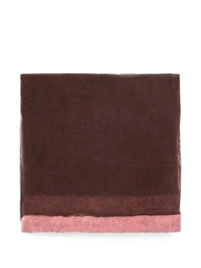 Mirror In The Sky Raw-edge Scarf In Brown