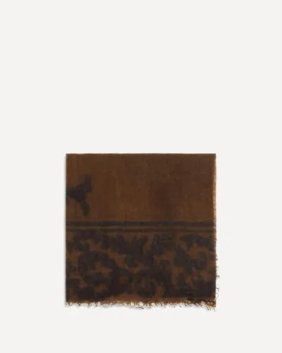 Mirror In The Sky Soufflé Cashmere Scarf With Baroque Motif In Brown