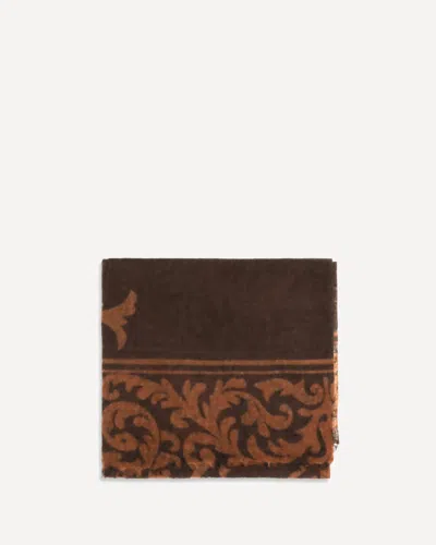 Mirror In The Sky Souffle Baroque-print Scarf In Brown