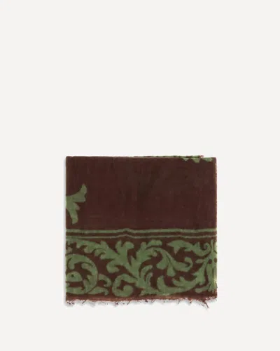Mirror In The Sky Soufflé Cashmere Scarf With Baroque Motif In Brown