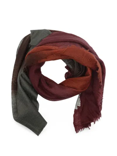 Mirror In The Sky Souffle Dégradé Cashmere Scarf In Red