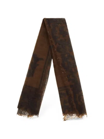 Mirror In The Sky Soufflé Print Scarf In Gold