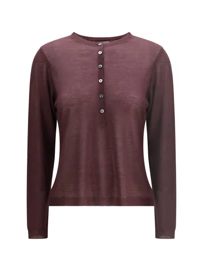 Mirror In The Sky Surya Henley Cardigan In Burgundy