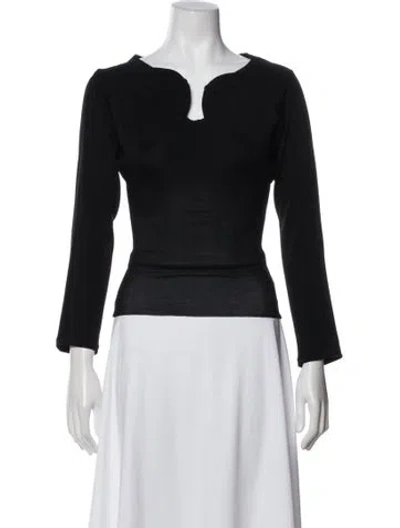 Pre-owned Mirror Palais Asymmetrical Long Sleeve Top In Blue