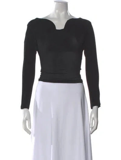 Pre-owned Mirror Palais Asymmetrical Long Sleeve Top W/ Tags In Gray