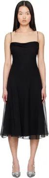 Mirror Palais Black Belladonna Midi Dress In Black