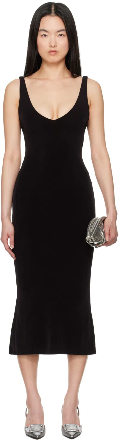 Mirror Palais Black Iman Supermodel Midi Dress