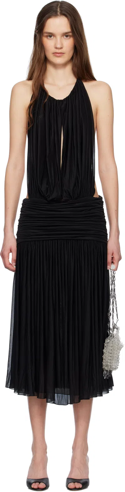 Mirror Palais Black 'la Piscine' Lady Length Midi Dress