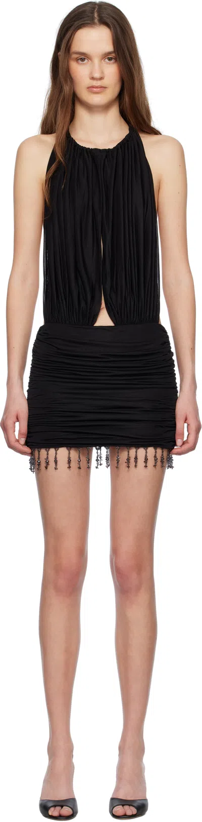 MIRROR PALAIS BLACK 'LA PISCINE' MINIDRESS