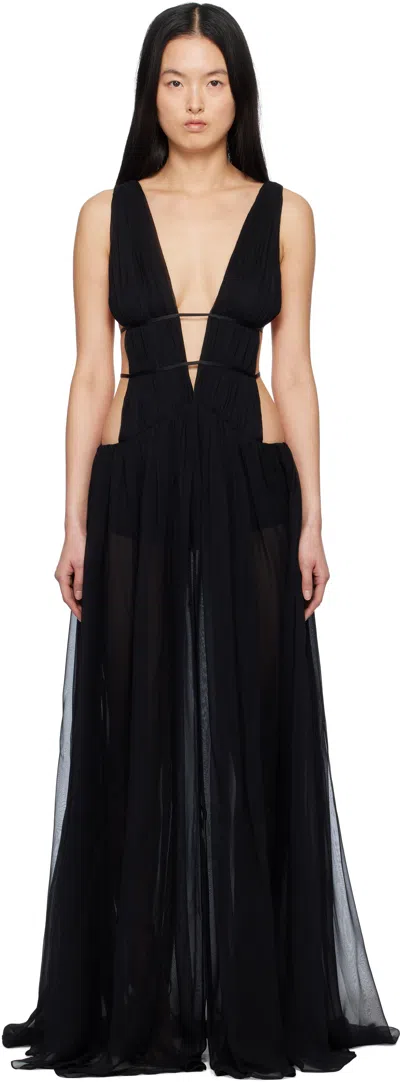 Mirror Palais Black Venus Maxi Dress