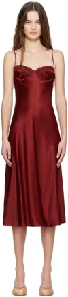 Mirror Palais Burgundy Ballet Midi Dress In Sangre