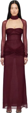 Mirror Palais Burgundy 'the Starlite' Maxi Dress In Chianti
