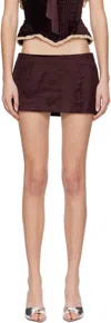 Mirror Palais Burgundy Velvet Skort In Chianti