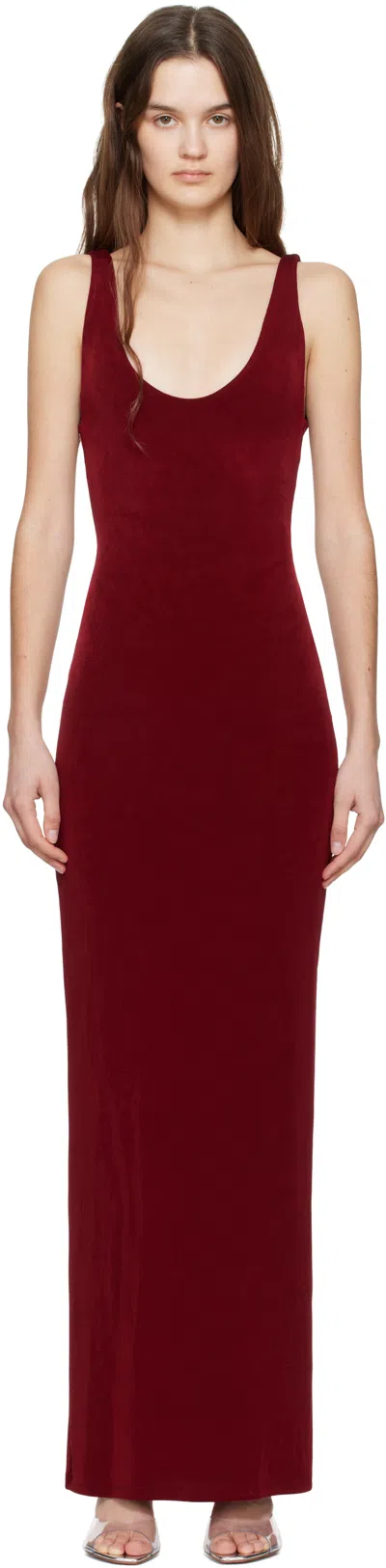 Mirror Palais Burgundy Yasmeen Supermodel Maxi Dress In Sangre
