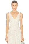 Mirror Palais Buttercream Rose Vest In White