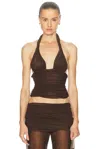 Mirror Palais Cabana Halter Top In Brown