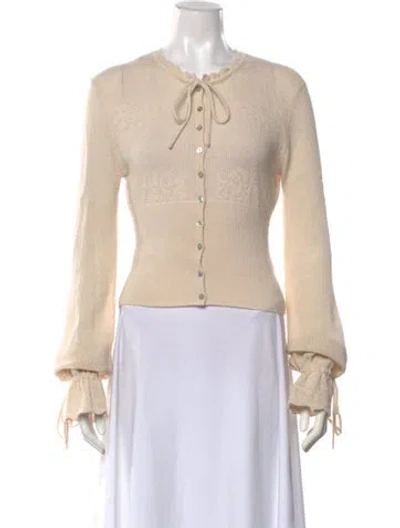 Pre-owned Mirror Palais Cashmere Tie Neck Sweater In Yellow