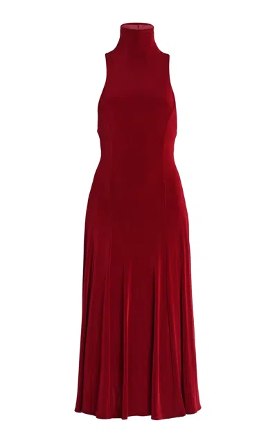 Mirror Palais Christy Supermodel Knit Midi Dress In Red