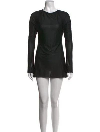 Pre-owned Mirror Palais Crew Neck Mini Dress In Black
