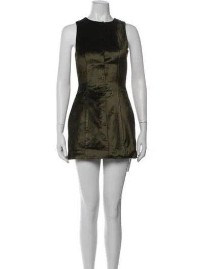 Pre-owned Mirror Palais Crew Neck Mini Dress In Black