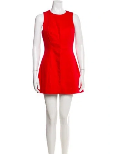Pre-owned Mirror Palais Crew Neck Mini Dress W/ Tags In Red