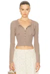 Mirror Palais Drawstring Cardigan In Brown